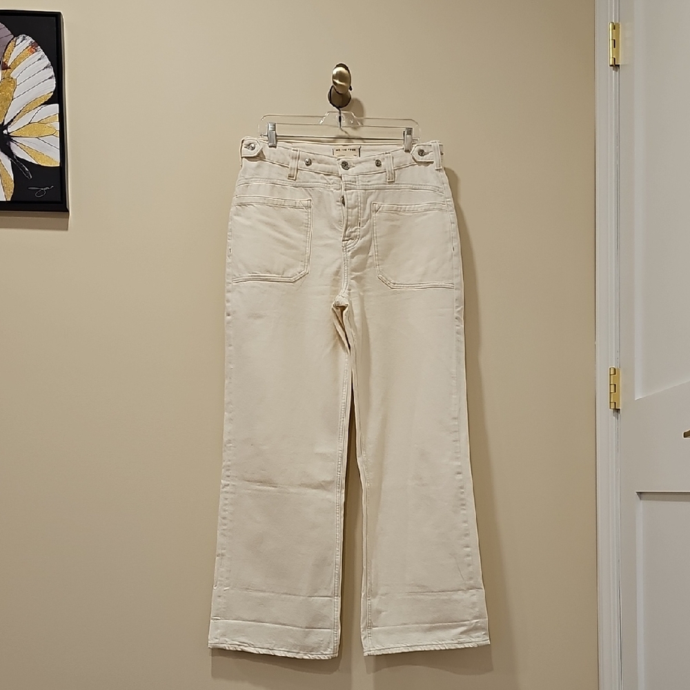 We The Free Free People Palmer Cuffed Denim Jeans; Size 29; EUC; Eggshell - Picture 5 of 10